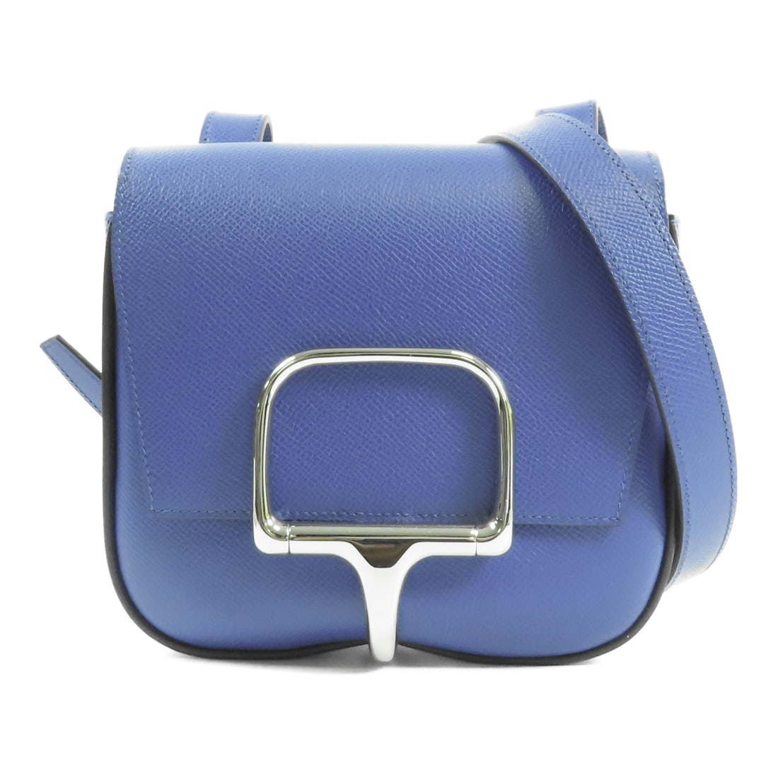 HERMES Epsom leather Della Cavalleria silver shoulder bag Bleu France indigo color Shoulder Bag Blue: Item Name: HERMES Epsom leather Della Cavalleria silver shoulder bag Bleu France indigo color Shoulder Bag Blue Brand: HERMES Model No.: U/71 Size: x W:17cmH:17cm x D:6cm(W:6.7 inch x H:6.7 inch x D:2