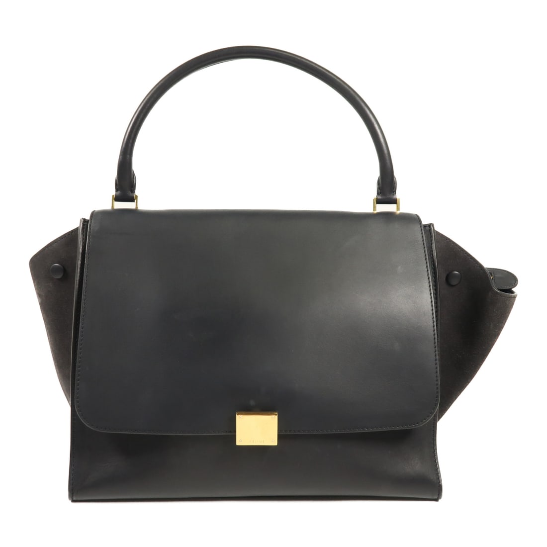 CELINE Cowhide leather Trapeze handmade bag Handbag Black Calfskin (cowhide) U-AT-0113 (1 of 16)