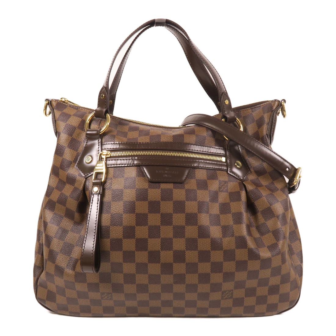 LOUIS VUITTON Damier Evora MM Hand-Handed Bag for Shoulders and Backs Ebene Brown 2wayShoulde (1 of 12)