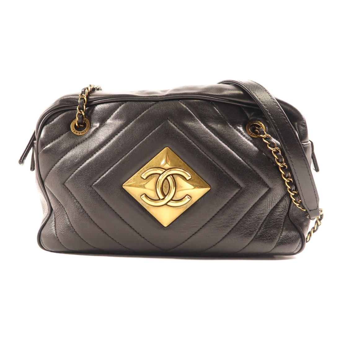 CHANEL Black Black Sheepskin Leather Shoulder Bag Golden Shoulder Bag Shoulder Bag Lambskin (shee: Item Name: CHANEL Black Black Sheepskin Leather Shoulder Bag Golden Shoulder Bag Shoulder Bag Lambskin (shee Brand: CHANEL Model No.: Size: x W:24cmH:16cm x D:7.5cm(W:9.4 inch x H:6.3 inch x D:3.0 inc