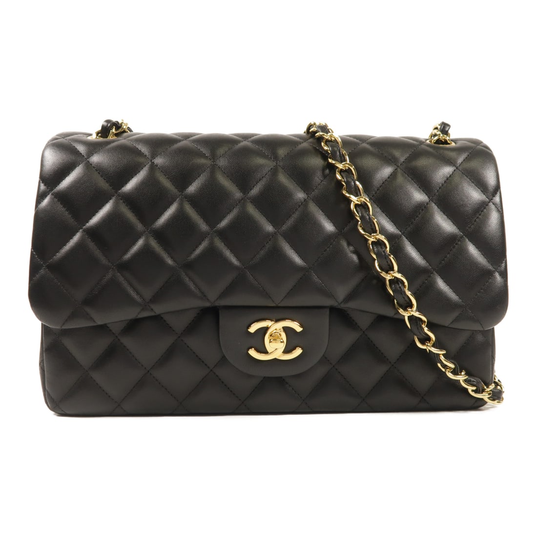 CHANEL Black BK/Gold Cowhide Leather Large Classic Golden Shoulder Back Bag Shoulder Bag Calfskin: Item Name: CHANEL Black BK/Gold Cowhide Leather Large Classic Golden Shoulder Back Bag Shoulder Bag Calfskin Brand: CHANEL Model No.: A58600 Size: x W:30cmH:20cm x D:10cm(W:11.8 inch x H:7.9 inch x D: