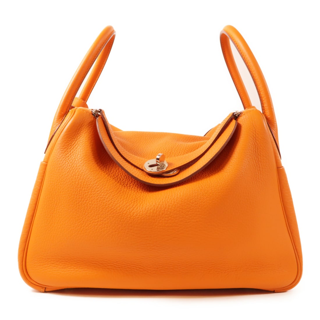 HERMES Clemence Leather Lindy 30 Silver Hand-Handed Bag for Shoulders and Backs 93 Orange 2wayS: Item Name: HERMES Clemence Leather Lindy 30 Silver Hand-Handed Bag for Shoulders and Backs 93 Orange 2wayS Brand: HERMES Model No.: ??P/93 Size: x W:30cmH:20cm x D:15cm(W:11.8 inch x H:7.9 inch x D:5.