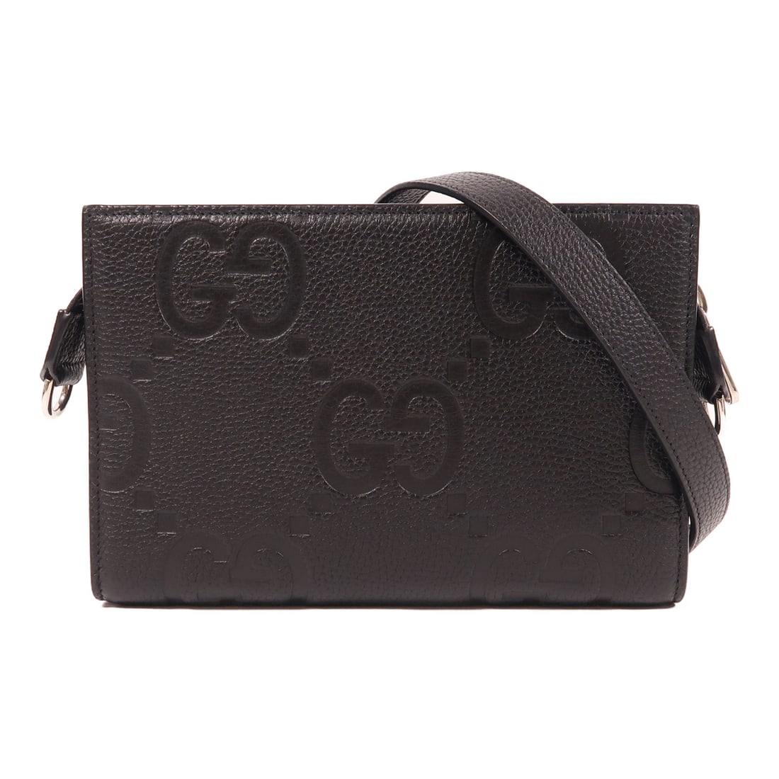 GUCCI Cowhide Leather Mini Jumbo GG Silver Shoulder Bag Shoulder Bag Black Black Calfskin (cowhide: Item Name: GUCCI Cowhide Leather Mini Jumbo GG Silver Shoulder Bag Shoulder Bag Black Black Calfskin (cowhide Brand: GUCCI Model No.: 795240 Size: x W:22cmH:15cm x D:5cm(W:8.7 inch x H:5.9 inch x D:2.