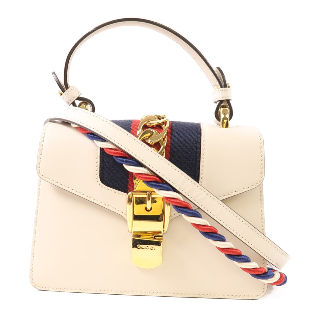 GUCCI Cowhide leather Sylvie hand-milled shoulder and back bags 2wayShoulder Bag White White (1 of 20)