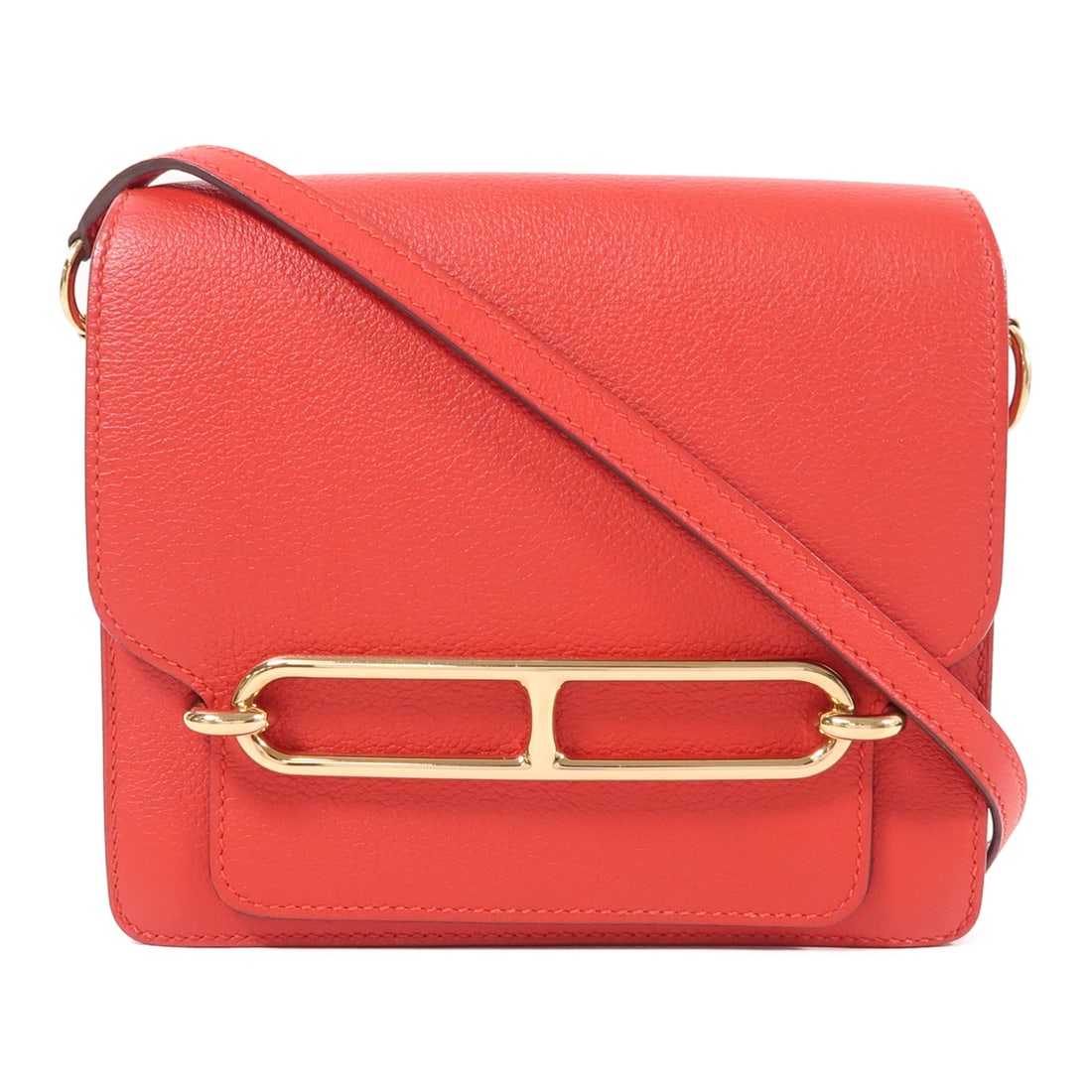 HERMES Evercolor Leather Mini Roulis Golden Shoulder Bag S3 Rouge De Coeur Shoulder Bag Rouge Duco (1 of 13)