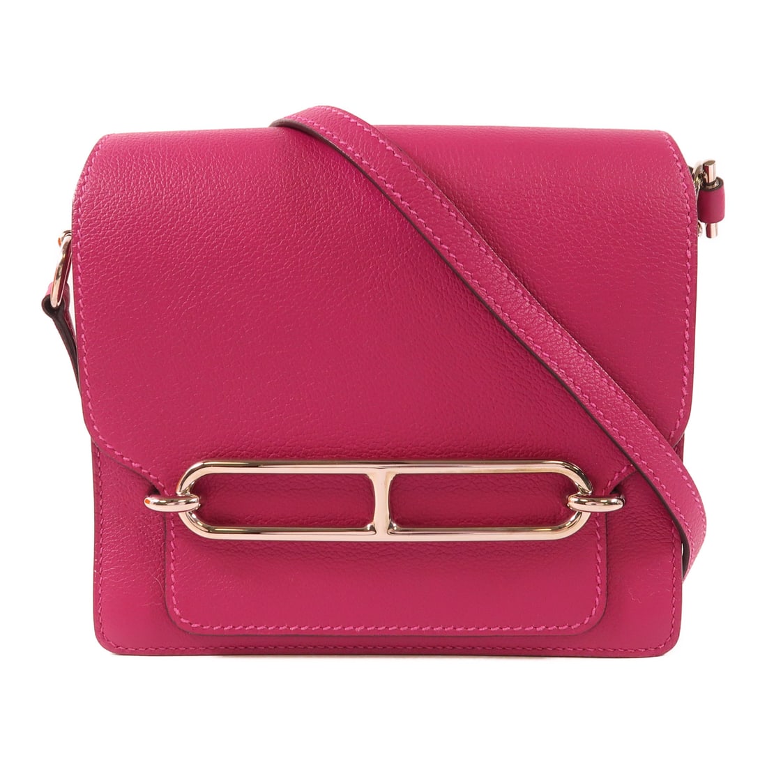 HERMES Evercolor Leather Mini Roulis Silver Shoulder Bag L3 Rose Purple Shoulder Bag Rose purple Pur (1 of 15)