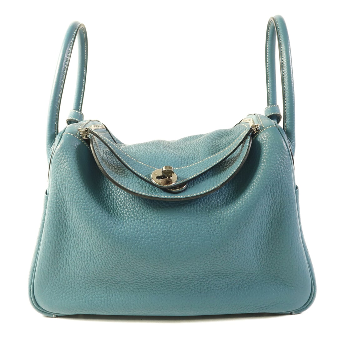 HERMES Clemence Leather Lindy 30 Silver Hand-Turn Shoulder Bag Bleu Jean 2wayShoulder Bag Blue jean: Item Name: HERMES Clemence Leather Lindy 30 Silver Hand-Turn Shoulder Bag Bleu Jean 2wayShoulder Bag Blue jean Blue Bleu Jean Taur Brand: HERMES Model No.: T/Bleu Jean/75 Size: x W:30cmH:21cm x D:14cm