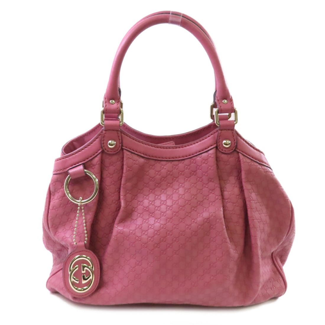 GUCCI Cowhide Leather Sukey Tote Bag Golden Shoulder Back Bag Deep Powder Red Shoulder Bag Pink Pi (1 of 20)