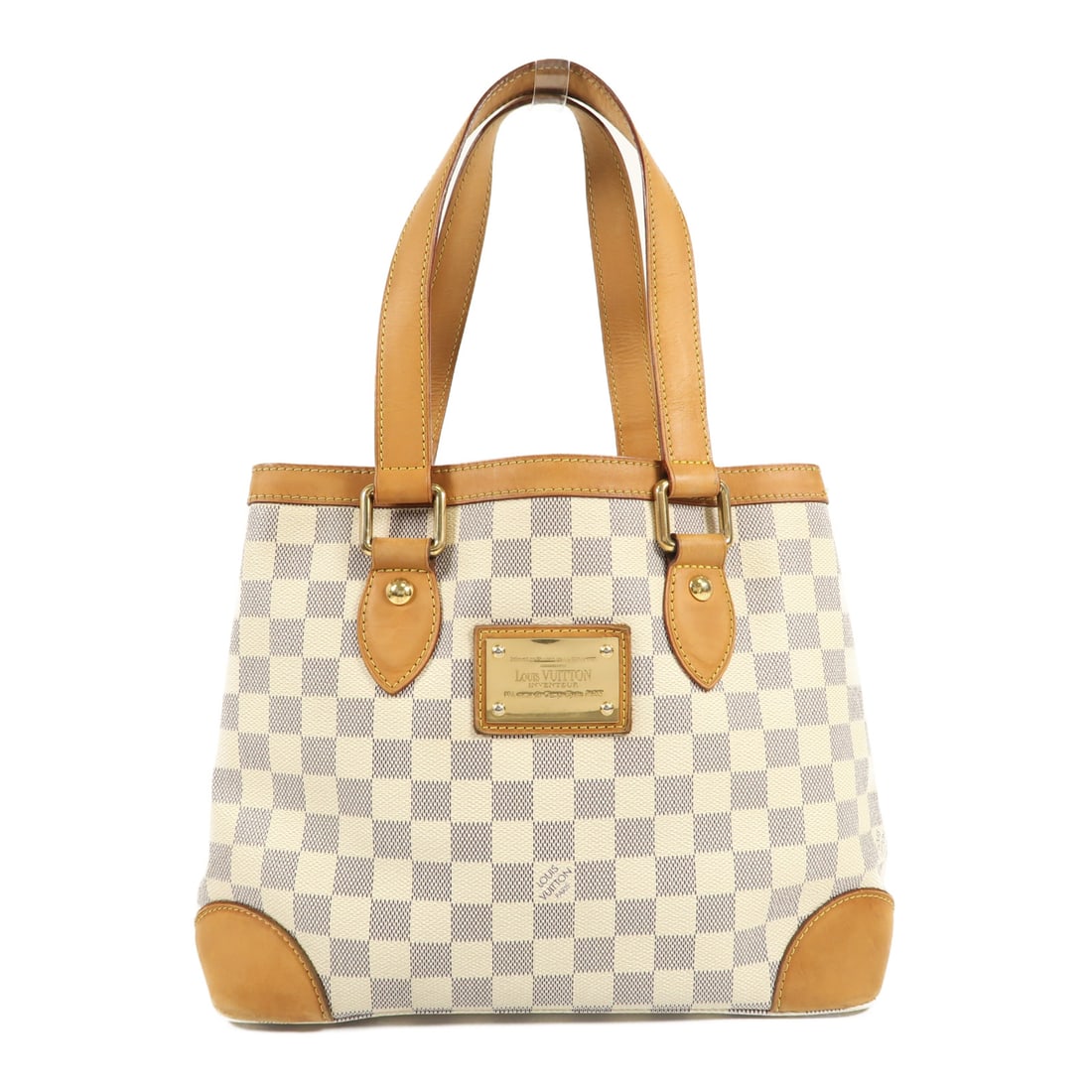 LOUIS VUITTON Damier Azur Hampstead PM Golden Handmade Bag Beige Tote Bag N51207 (1 of 15)