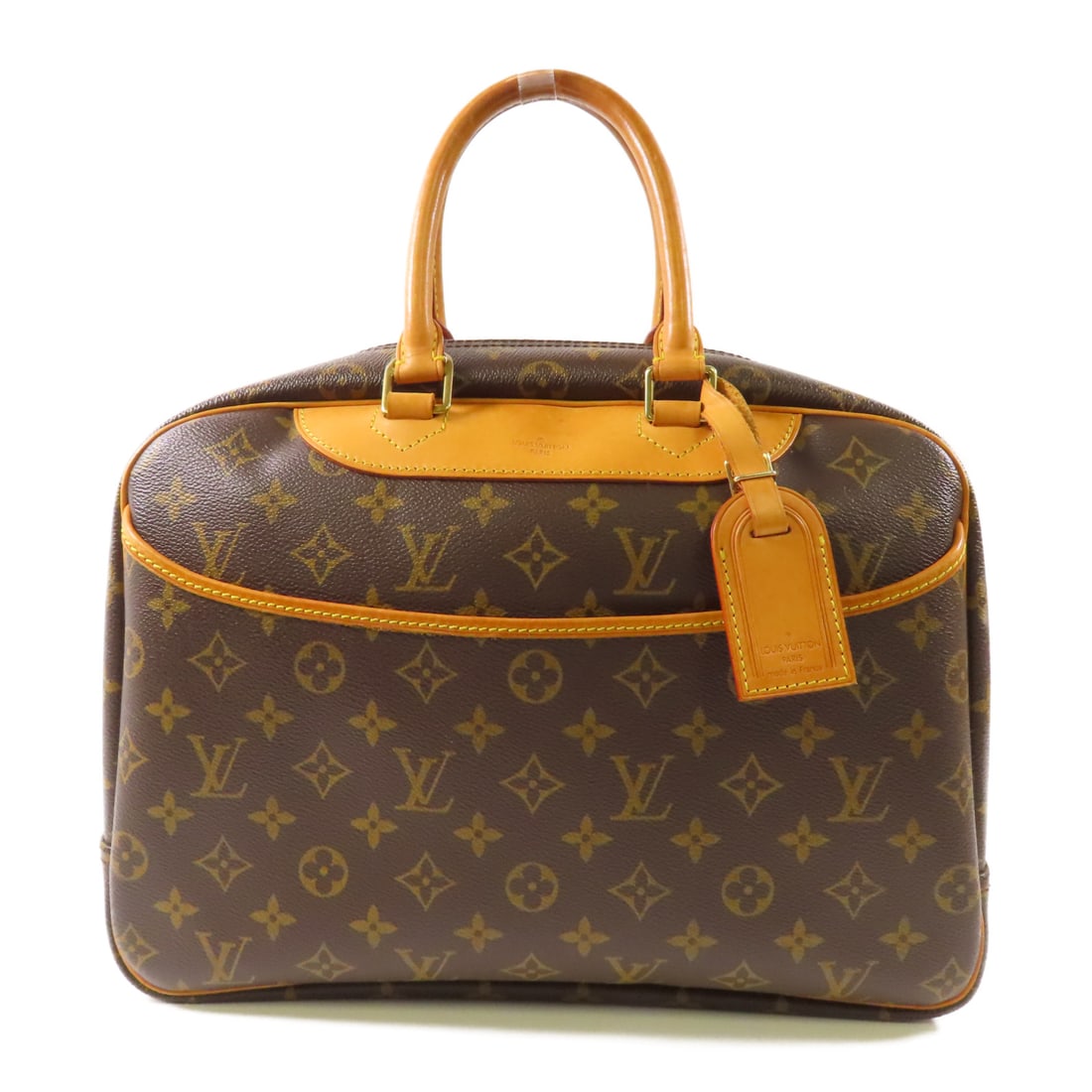 LOUIS VUITTON Monogram Deauville Kinpaku handmade bag Brown Brown Handbag M47270 (1 of 20)