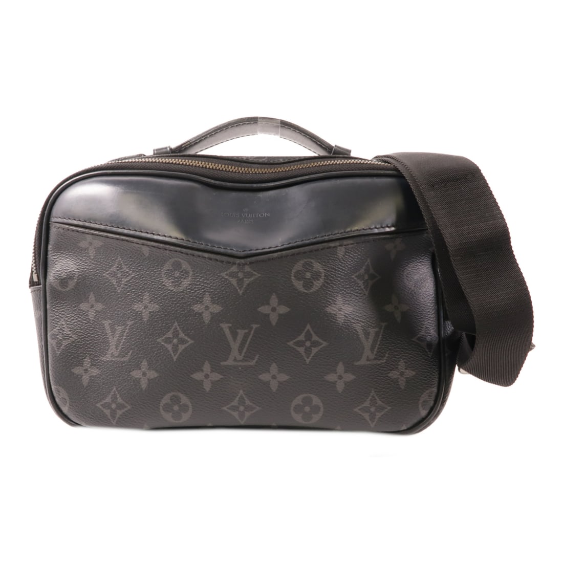 LOUIS VUITTON Monogram Eclipse Bum Bag Ginpaku Hand-Handed Bag for Shoulders and Backs Black Bla: Item Name: LOUIS VUITTON Monogram Eclipse Bum Bag Ginpaku Hand-Handed Bag for Shoulders and Backs Black Bla Brand: LOUIS VUITTON Model No.: M42906 Size: x W:25cmH:17cm x D:6cm(W:9.8 inch x H:6.7 inch