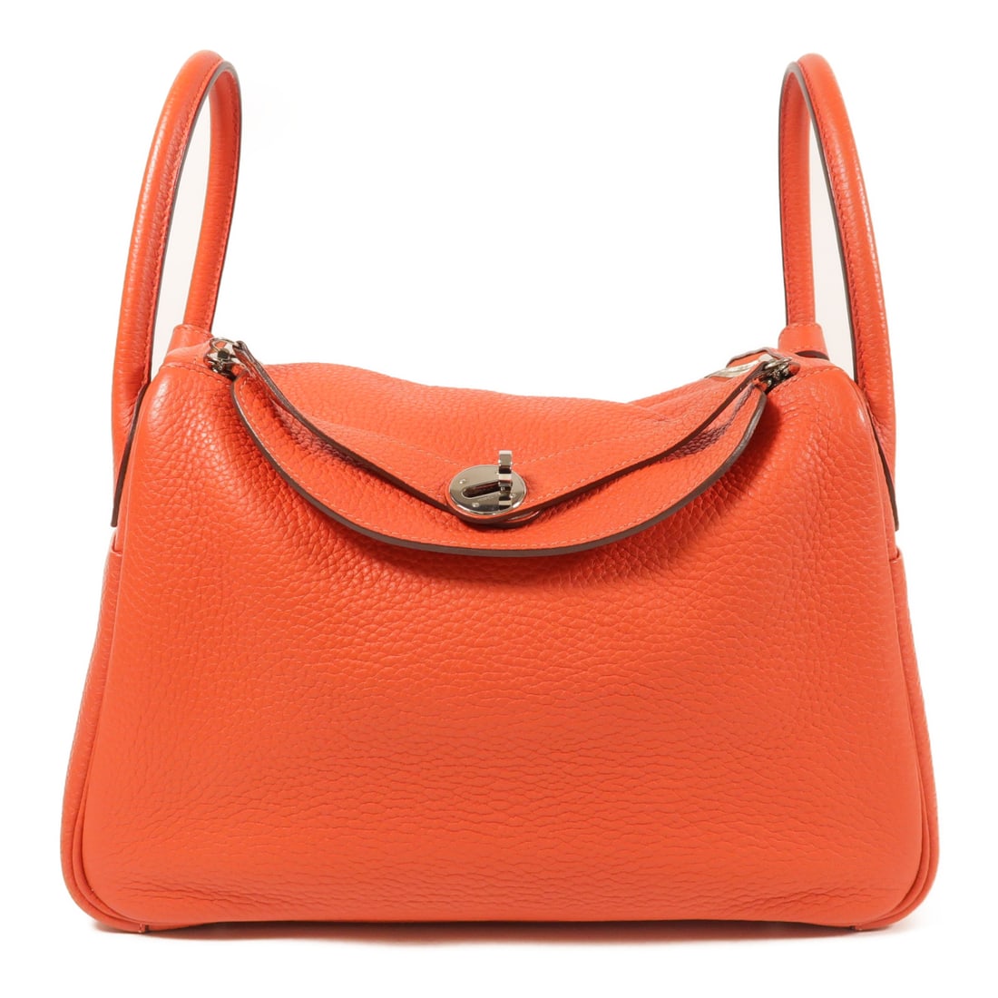 HERMES Clemence Leather Lindy 30 Silver Hand-Handed Bag for Shoulder and Back S5 Rouge Tomate 2waySh (1 of 11)