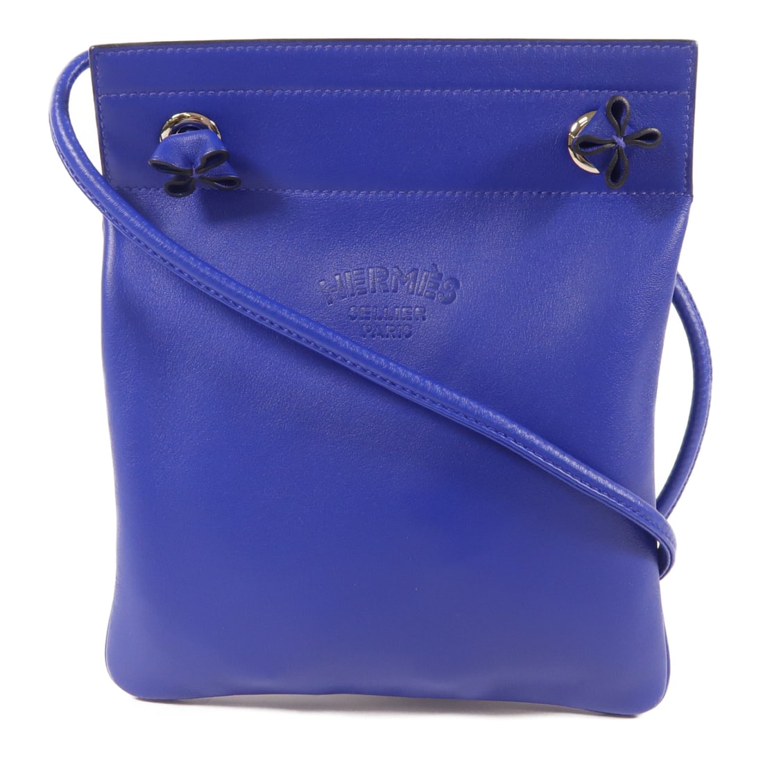 HERMES Swift Leather Aline Mini Silver Shoulder Back Bag Bleu Electrique Shoulder Bag Blue electric: Item Name: HERMES Swift Leather Aline Mini Silver Shoulder Back Bag Bleu Electrique Shoulder Bag Blue electric Brand: HERMES Model No.: C/7T AM012 UH Size: x W:20cmH:23cm x D:0.5cm(W:7.9 inch x H:9.1