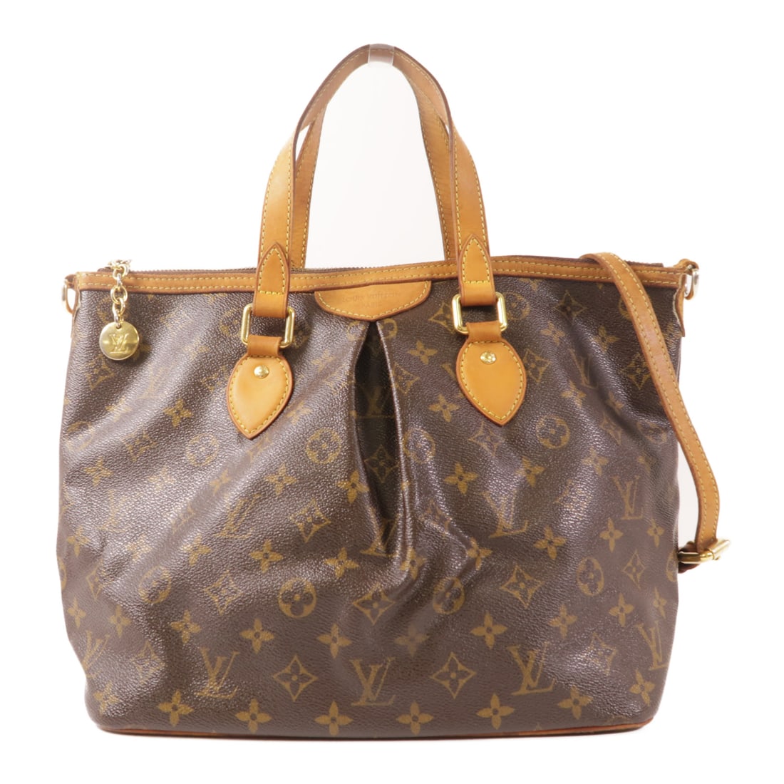 LOUIS VUITTON Monogram Palermo PM Gold Hand-Handed Bag for Shoulders and Backs Palm Color Bro (1 of 18)