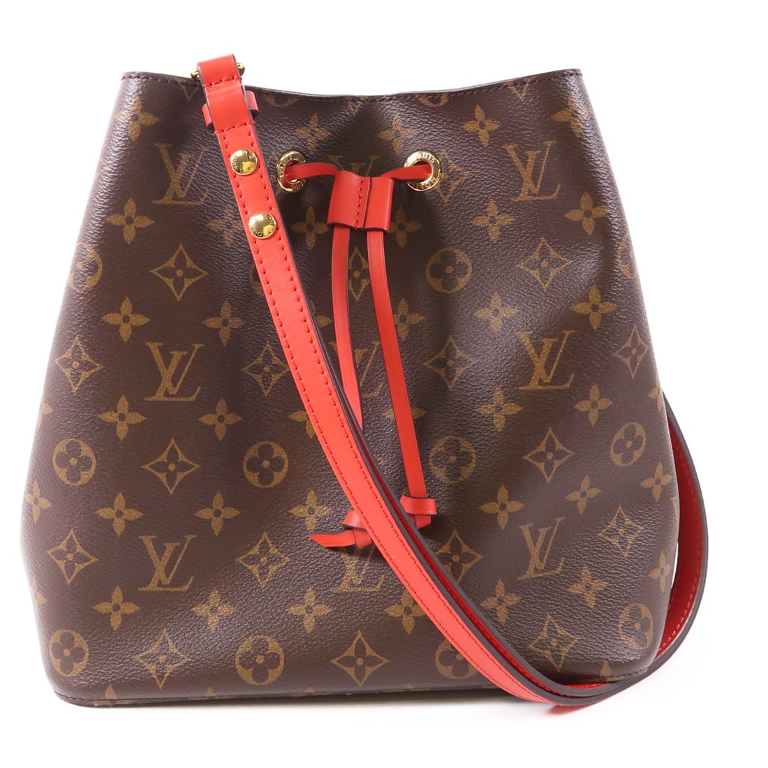 LOUIS VUITTON Monogram Neo Noe MM Golden Chest Shoulder Bag Coquelicot Red Shoulder Bag M44021 (1 of 17)