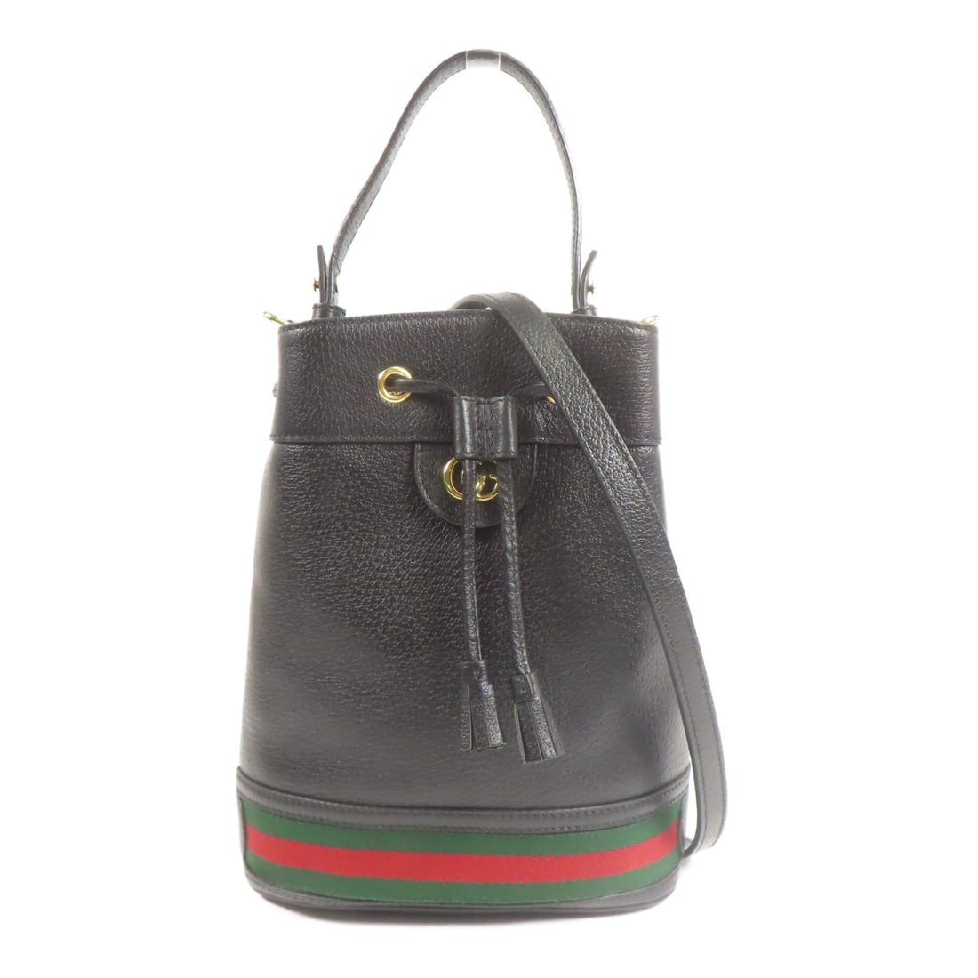 GUCCI Cowhide Leather Shoulder Bag Hand-Handed Shoulder Bag 2wayShoulder Bag Black Black Calf (1 of 15)
