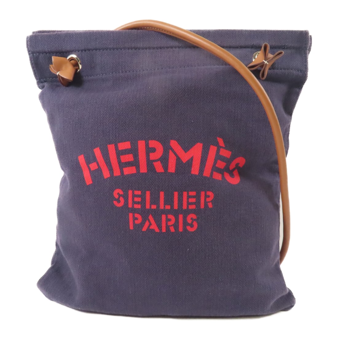 HERMES Cotton/cowhide leather Aline silver shoulder bag deep blue color Shoulder Bag Navy Navy (1 of 19)