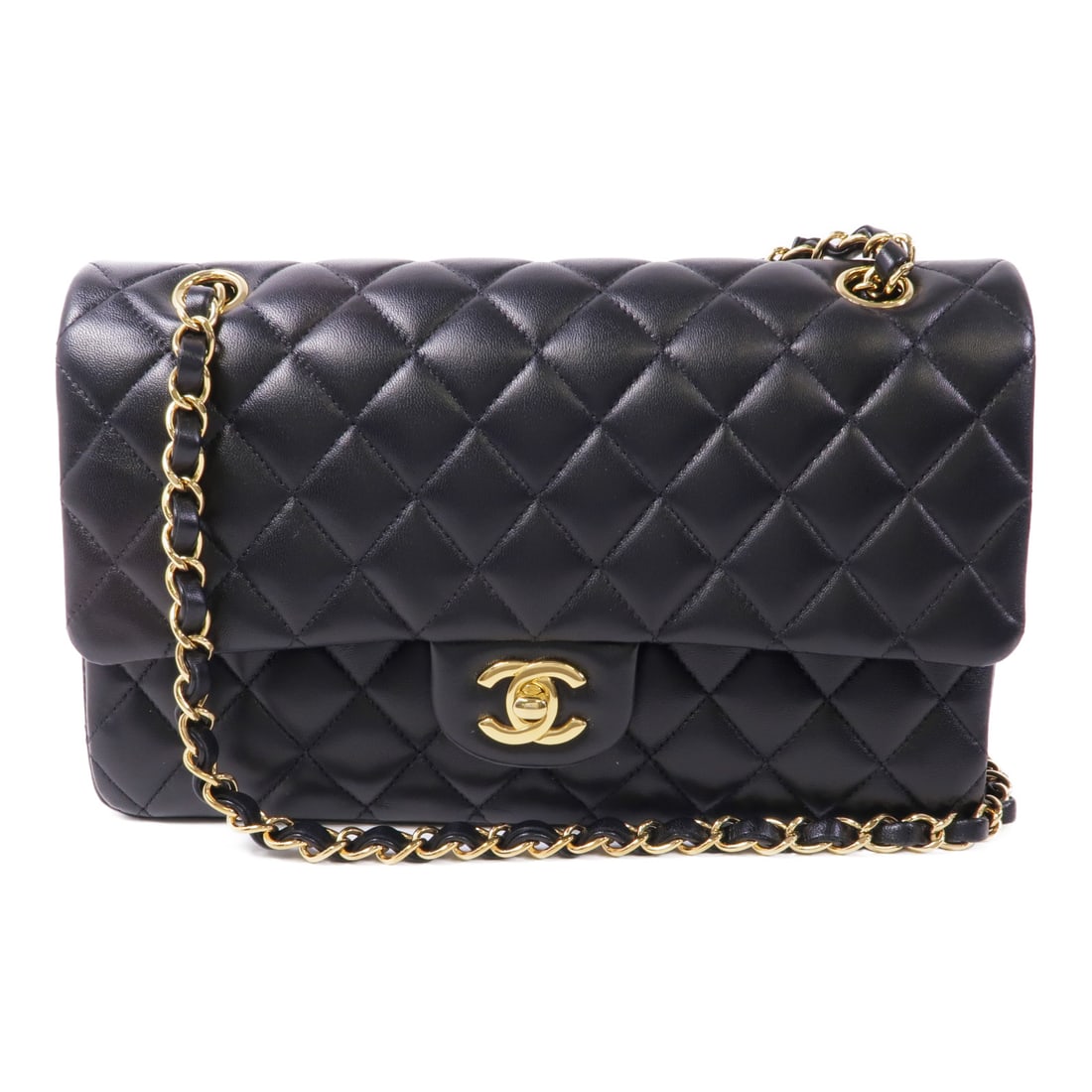 CHANEL Black Black/GHW Sheepskin leather Classic 25 gold crossbody shoulder bag Shoulder Bag (1 of 14)