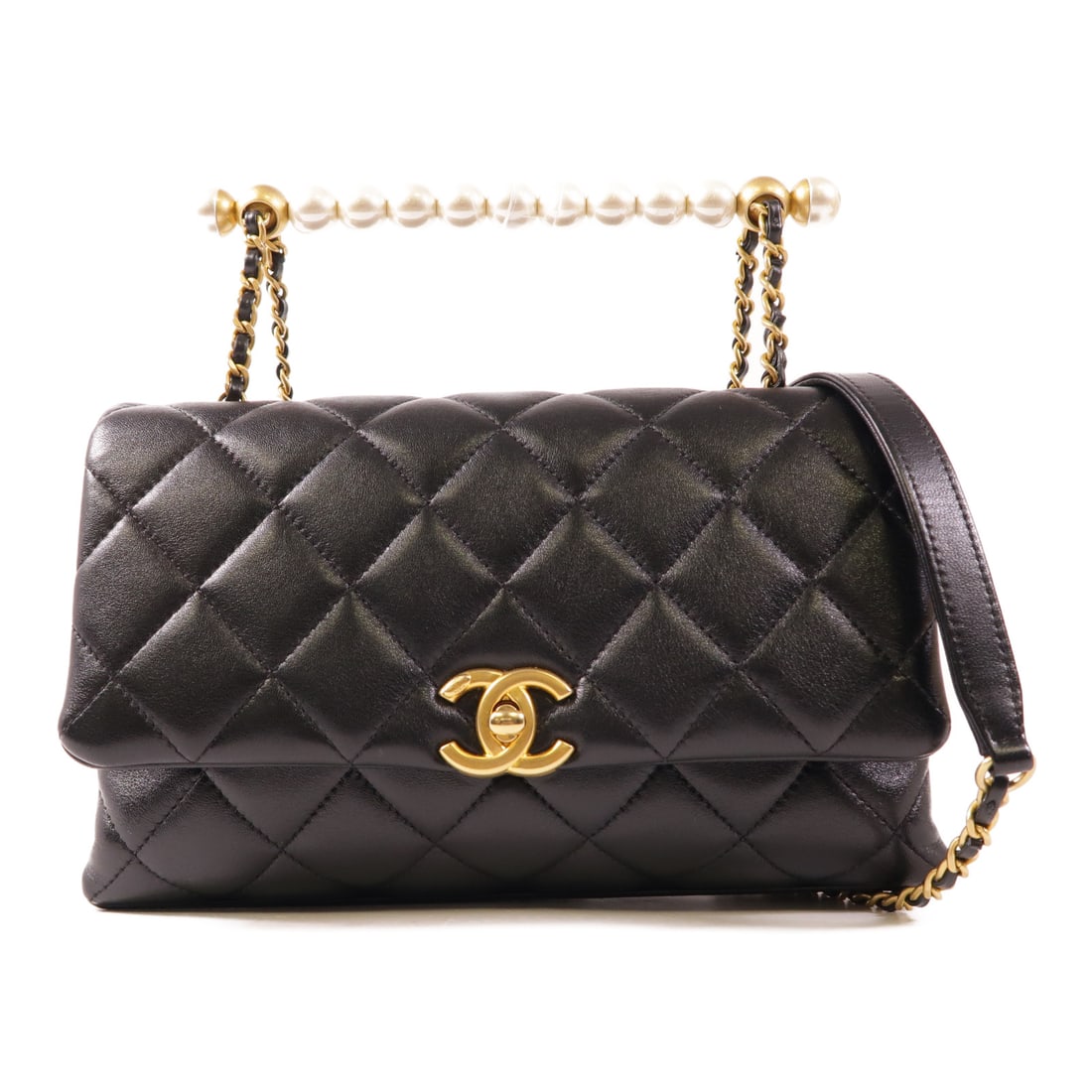 CHANEL Black Black Sheepskin Leather Shoulder Bag Hand-Handed Shoulder Bag 2wayShoulder Bag La: Item Name: CHANEL Black Black Sheepskin Leather Shoulder Bag Hand-Handed Shoulder Bag 2wayShoulder Bag La Brand: CHANEL Model No.: AS5001 Size: x W:23cmH:14.5cm x D:6cm(W:9.1 inch x H:5.7 inch x D:2.4
