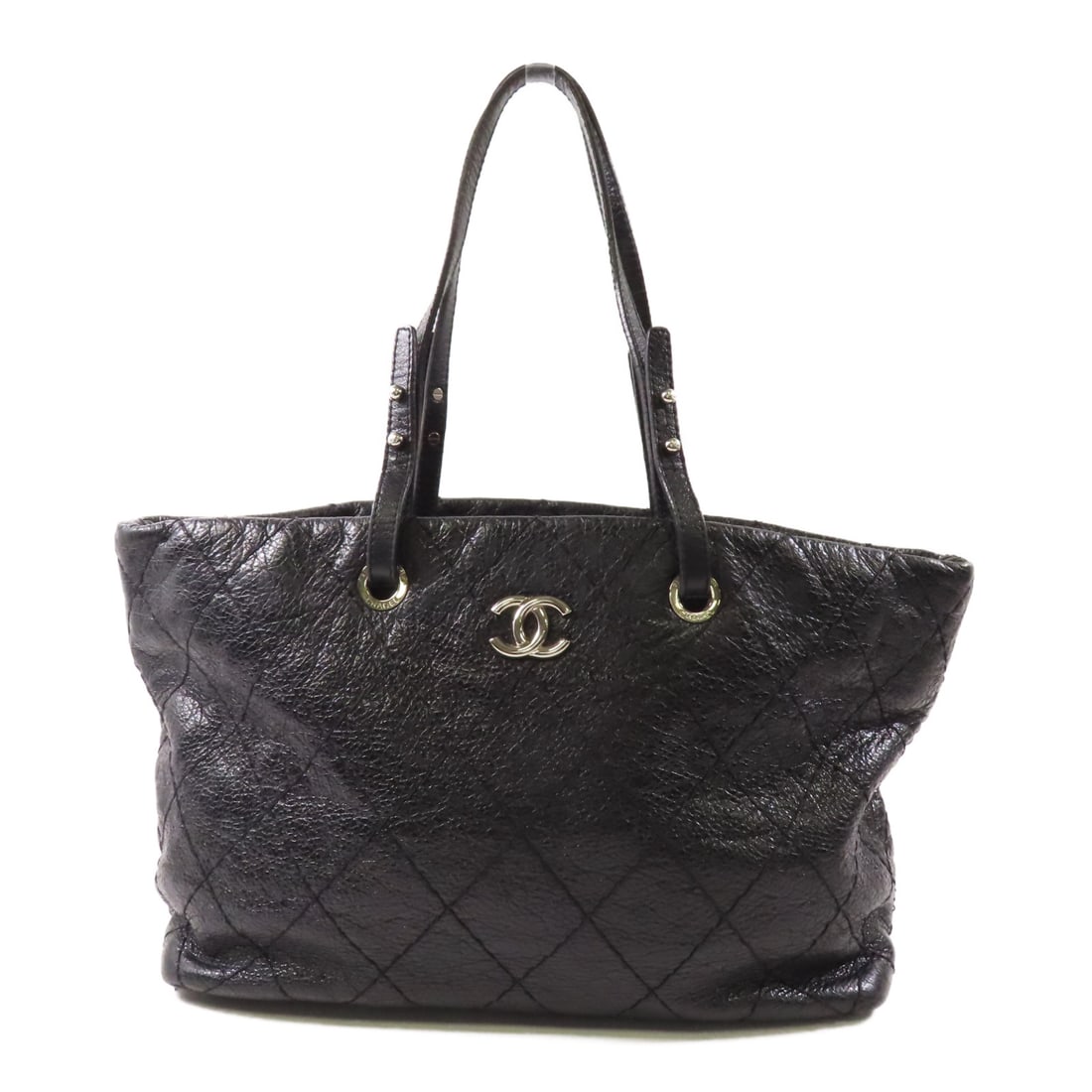 CHANEL Black Black Cowhide Leather Shoulder Bag Silver Shoulder Bag Shoulder Bag Calfskin (cowhide): Item Name: CHANEL Black Black Cowhide Leather Shoulder Bag Silver Shoulder Bag Shoulder Bag Calfskin (cowhide) Brand: CHANEL Model No.: Size: x W:35cmH:26.5cm x D:14.5cm(W:13.8 inch x H:10.4 inch x D: