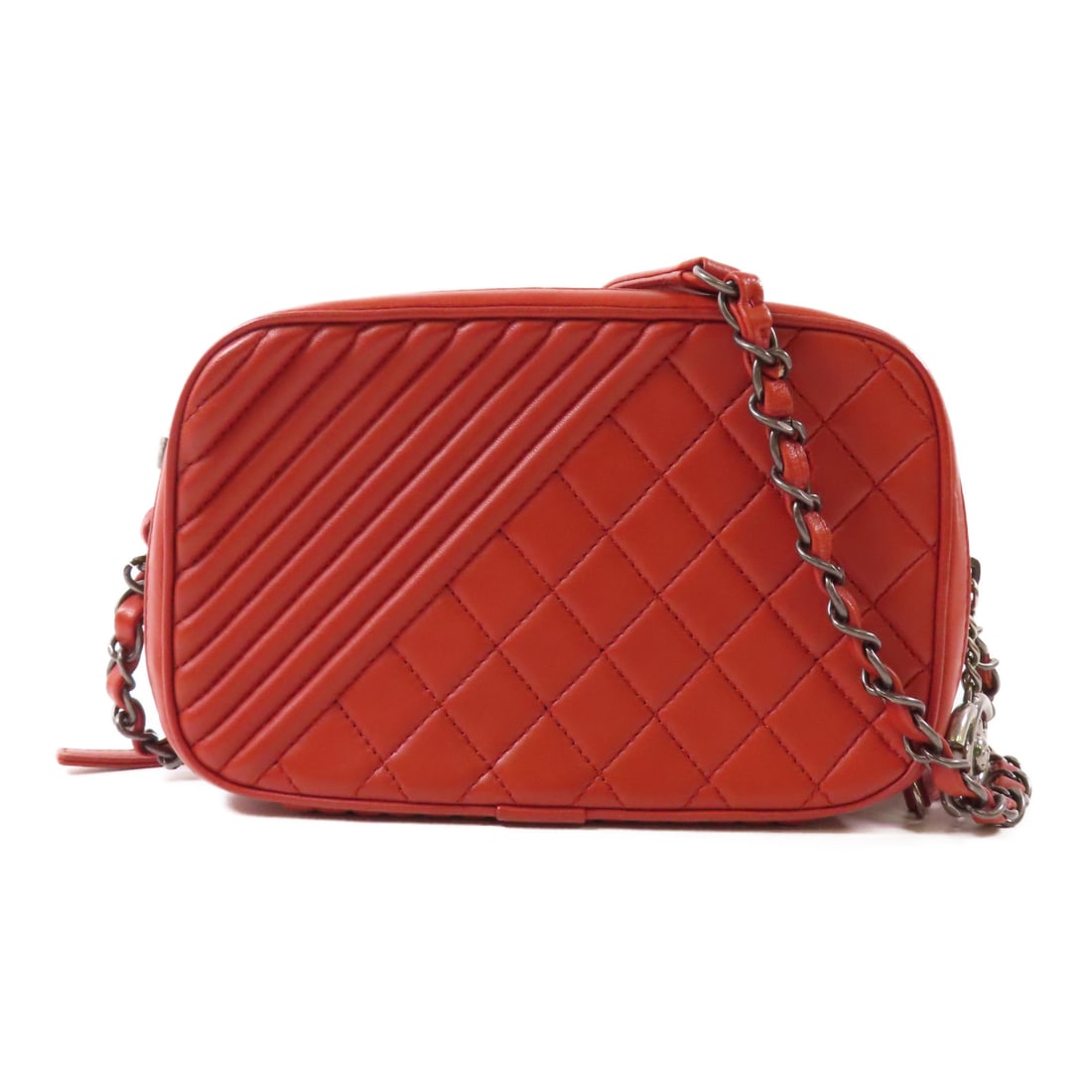 CHANEL Red Red Cowhide Leather Shoulder Bag Shoulder Back Bag Shoulder Bag Calfskin (cowhide) (1 of 17)