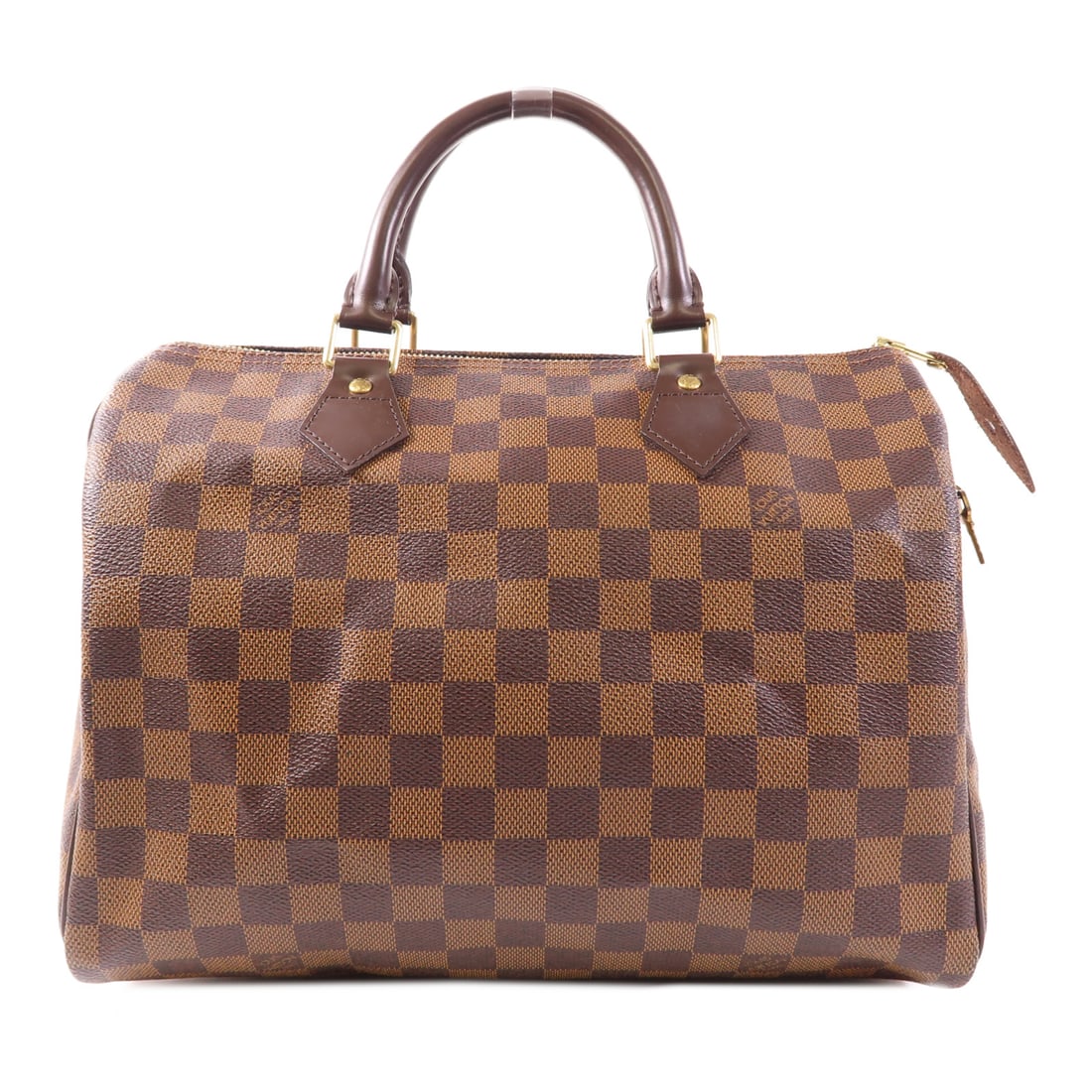 LOUIS VUITTON Damier Speedy 30 Golden Handmade Bag Ebene Brown Brown Handbag N41531 (1 of 13)