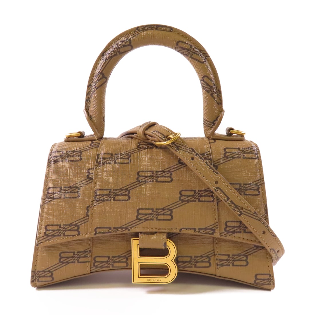 BALENCIAGA Cowhide Leather Hourglass Top Handle Hand-Handed Shoulder and Back Bag 2wayShoulder: Item Name: BALENCIAGA Cowhide Leather Hourglass Top Handle Hand-Handed Shoulder and Back Bag 2wayShoulder Brand: BALENCIAGA Model No.: 592332 Size: x W:19cmH:11.5cm x D:7.5cm(W:7.5 inch x H:4.5 inch x