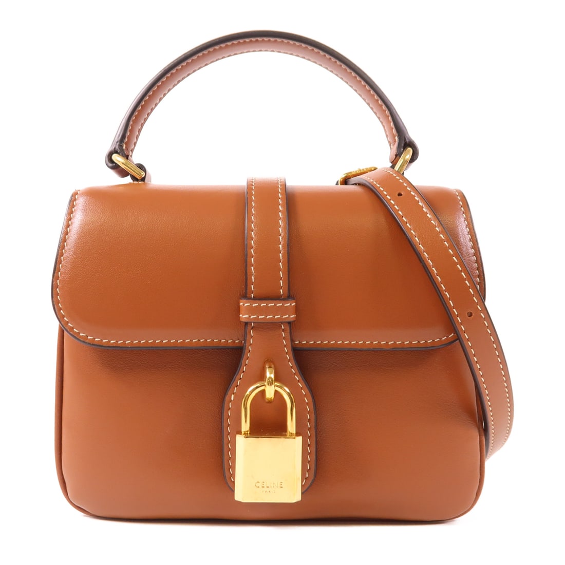 CELINE Cowhide Leather Mini Tabou Gold Hand-Handed Bag for Shoulders and Backs 2wayShoulder Bag (1 of 14)
