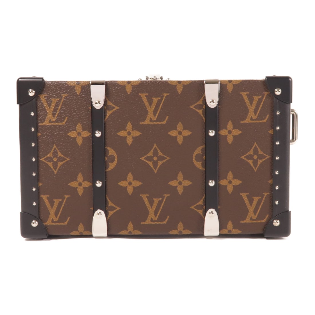 LOUIS VUITTON [Gekiku Yukei] Monogram Wallet Trunk Ginpaku Handbag Brown Brown business bag clutch (1 of 13)