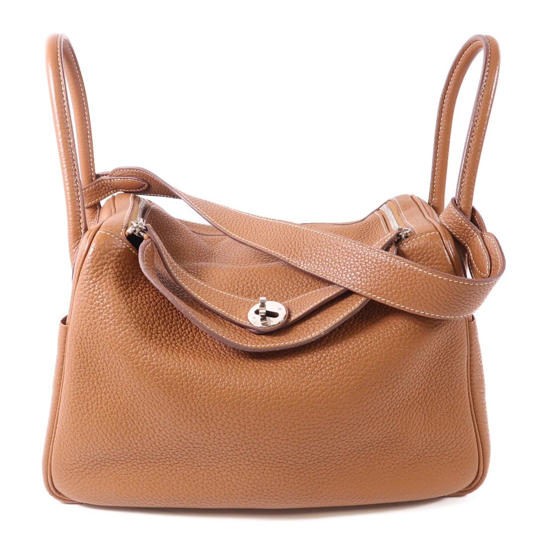 HERMES Clemence Leather Lindy 30 Silver Hand-Handed Bag for Shoulders and Backs Gold 2wayShould (1 of 20)