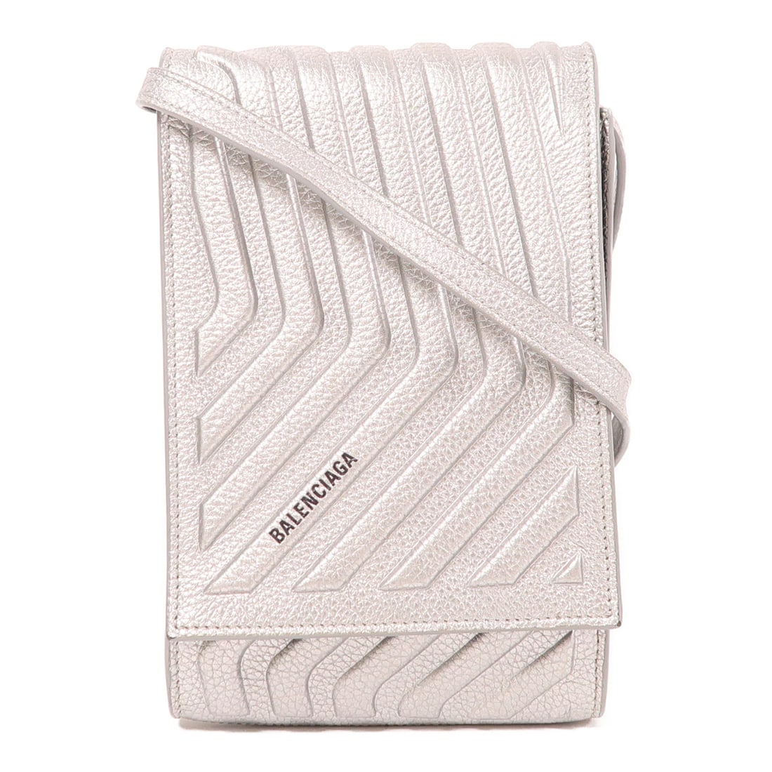 BALENCIAGA Leather Car Phone Holder Bag Silver Shoulder Back Bag Shoulder Bag Silver Silver leat: Item Name: BALENCIAGA Leather Car Phone Holder Bag Silver Shoulder Back Bag Shoulder Bag Silver Silver leat Brand: BALENCIAGA Model No.: 693544 Size: x W:11.5cmH:18cm x D:2.5cm(W:4.5 inch x H:7.1 inch
