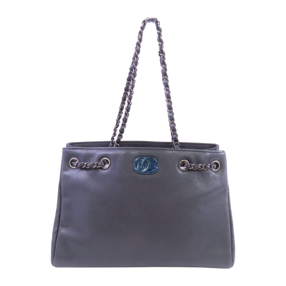 CHANEL Gray Grey Cowhide Leather Chain Tote Bag Chain Tote Bag Tote Bag Calfskin (cowhide): Item Name: CHANEL Gray Grey Cowhide Leather Chain Tote Bag Chain Tote Bag Tote Bag Calfskin (cowhide) Brand: CHANEL Model No.: Size: x W:35cmH:23cm x D:16cm(W:13.8 inch x H:9.1 inch x D:6.3 inch ) - 4