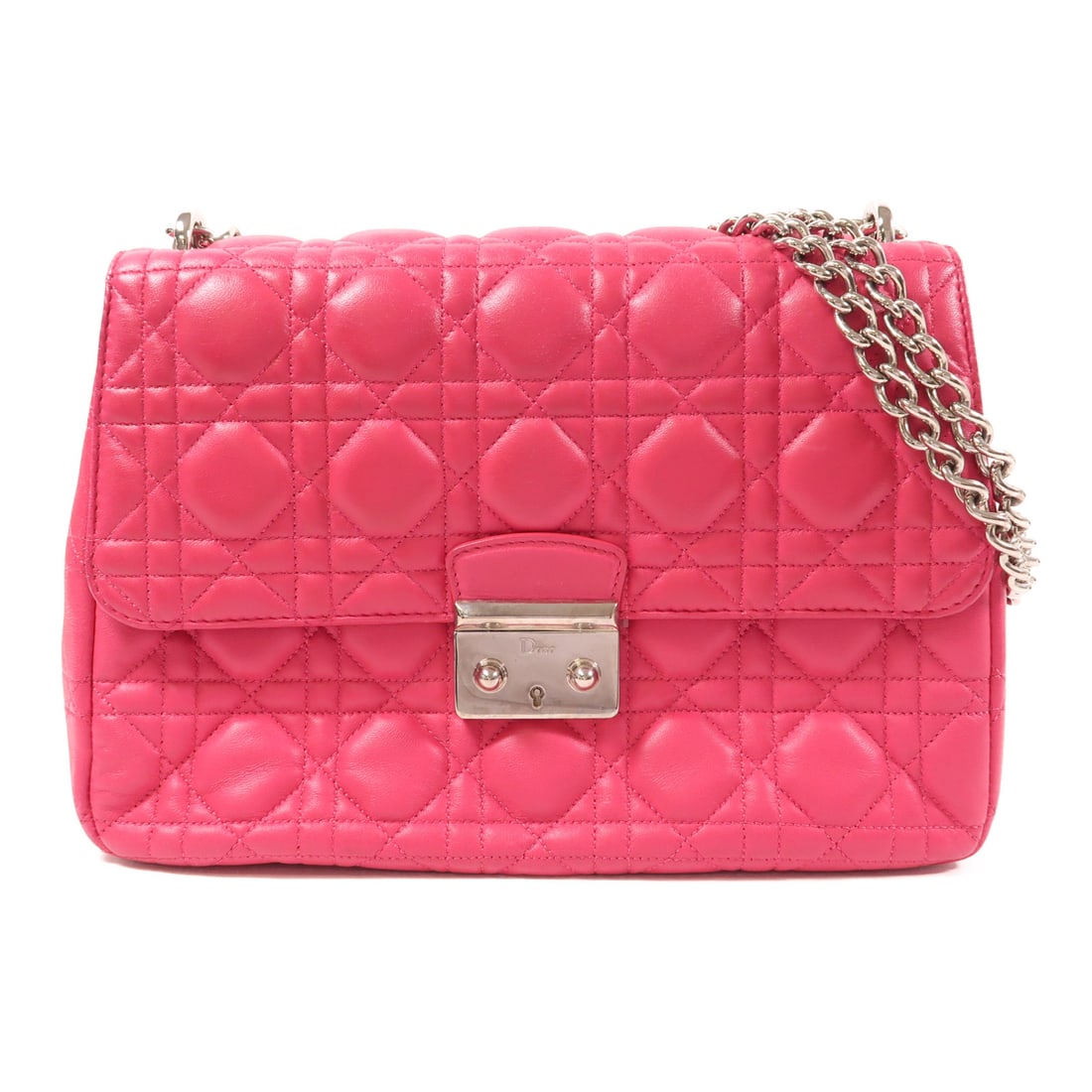 Dior Sheepskin Leather Chain Shoulder Silver Chain Shoulder Back Bag Shoulder Bag Pink Pink Lambskin (1 of 19)