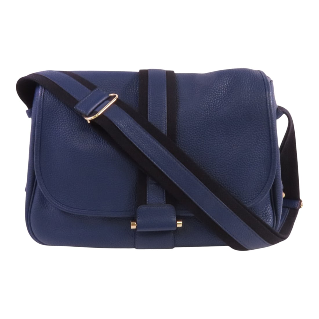 HERMES Clemence Leather Bourlingue Bag Golden Shoulder Bag Shoulder Bag Blue Blue/PHW Taurillon (1 of 19)
