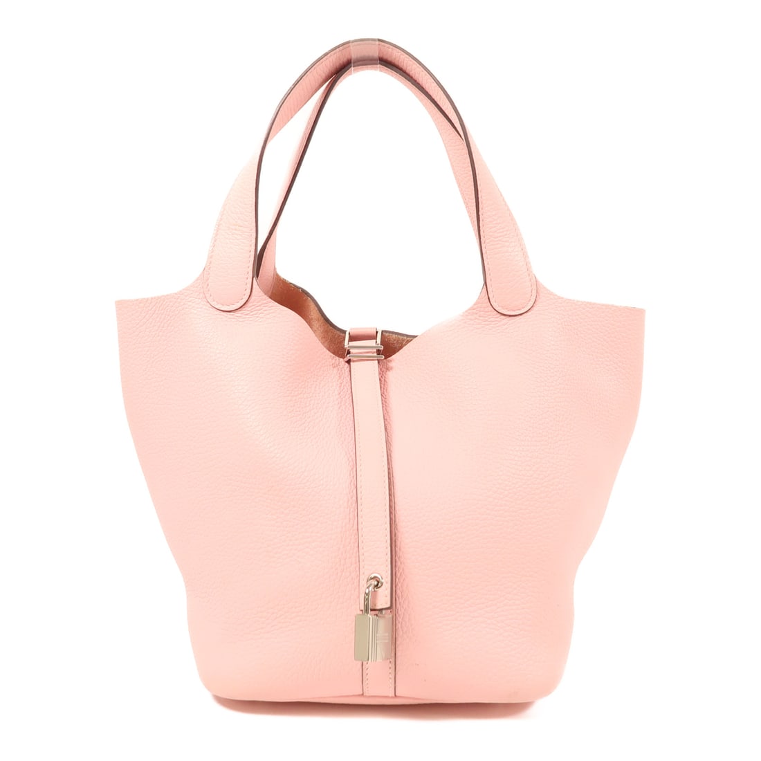 HERMES Clemence Leather Picotin MM Ginpaku Handmade Bag 3Q Rose Sakura Tote Bag Rose sakura Pink 3Q (1 of 14)