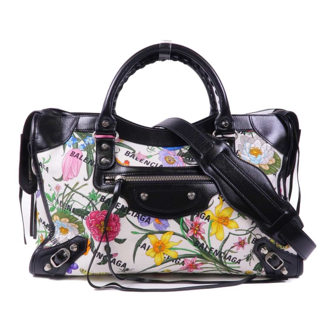 BALENCIAGA Canvas Gucci x Balenciaga Neo Classic Bag Silver hand-turned shoulder and back bag (1 of 13)