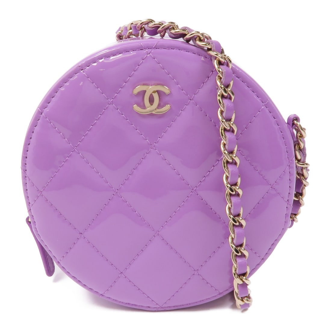 CHANEL Purple Purple Lacquered Leather Chain Shoulder Bag Shoulder Bag Patent leather AP0245 (1 of 16)