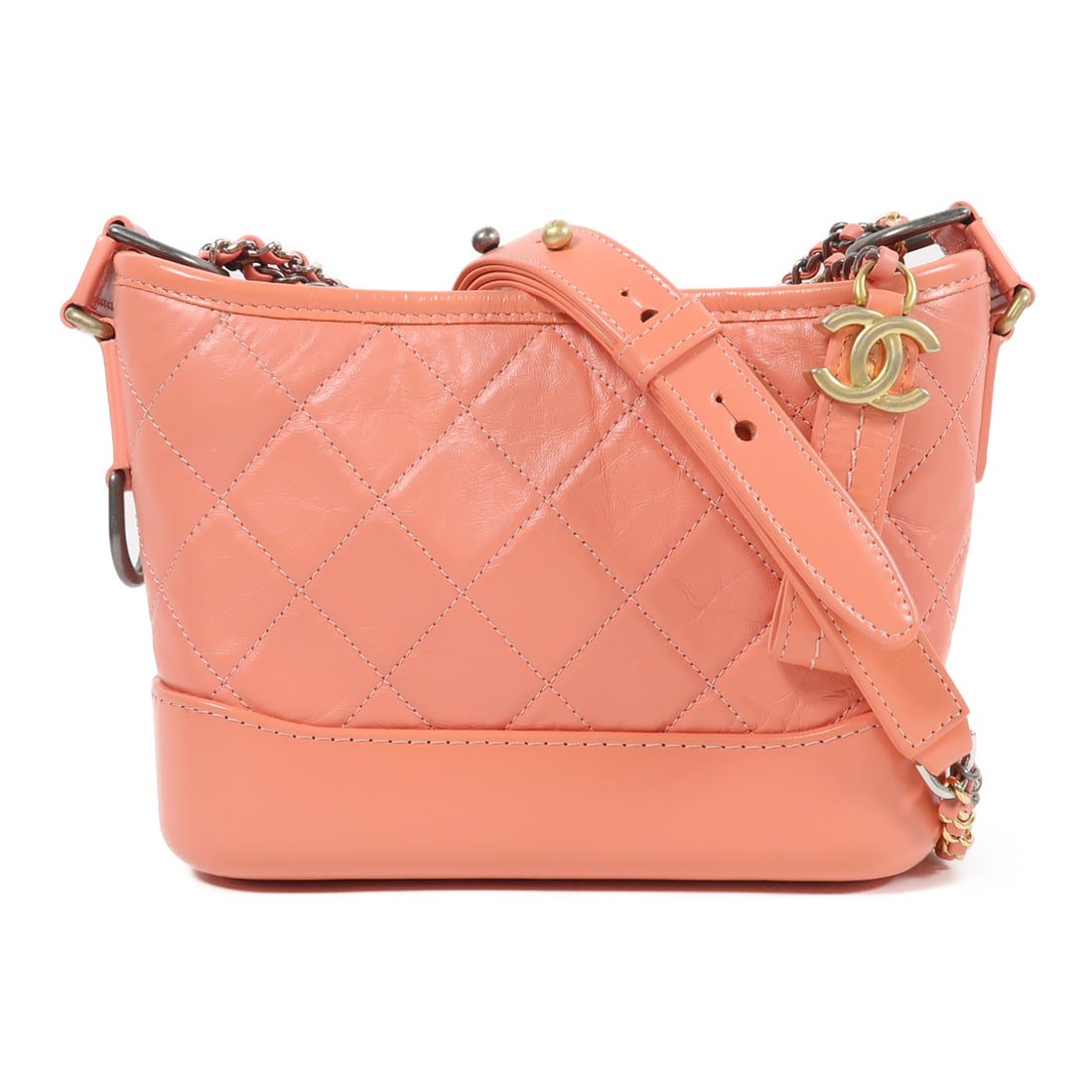 CHANEL Pink Pink Sheepskin Leather Gabrielle Crossbody Shoulder Back Bag Powdered Red Shoulder: Item Name: CHANEL Pink Pink Sheepskin Leather Gabrielle Crossbody Shoulder Back Bag Powdered Red Shoulder Brand: CHANEL Model No.: A91810 Size: x W:21cmH:16cm x D:9cm(W:8.3 inch x H:6.3 inch x D:3.5 i