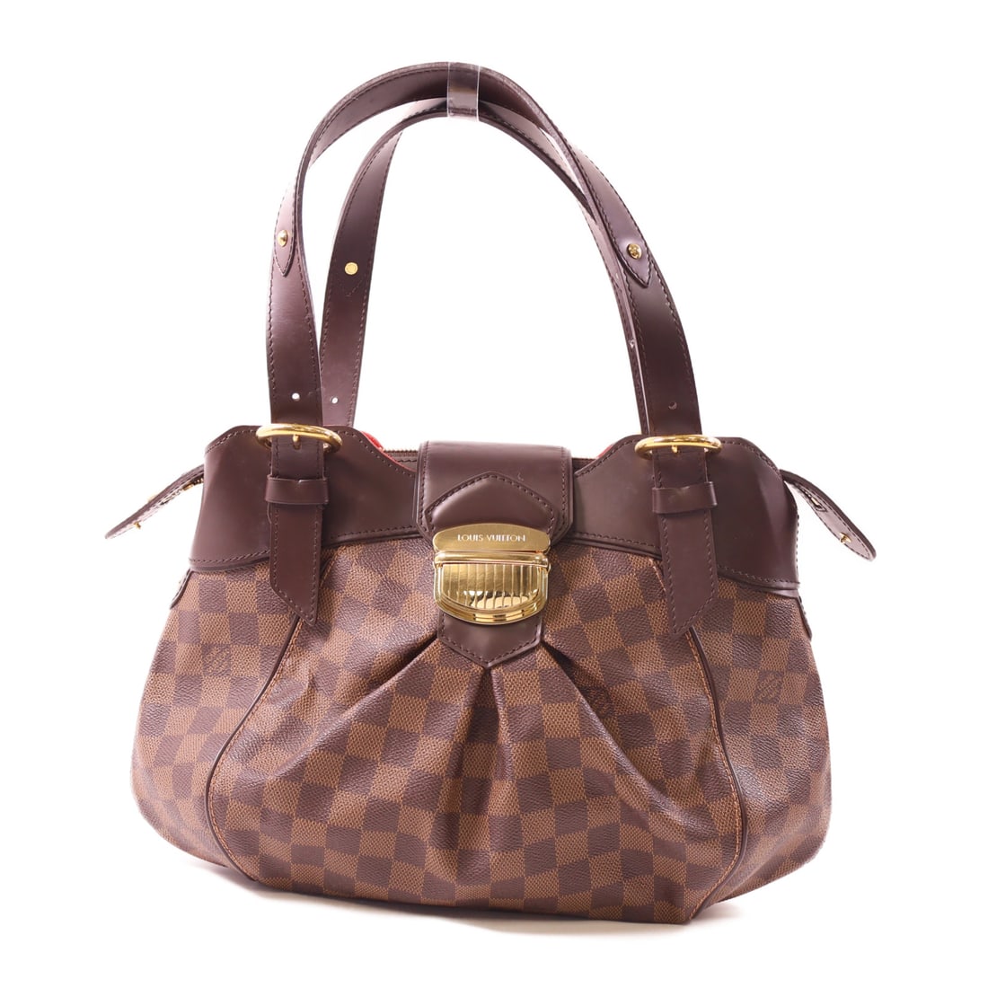 LOUIS VUITTON Damier Sistina PM Kinpaku hand-turned bag palm color Ebene Brown Handbag N41542 (1 of 12)