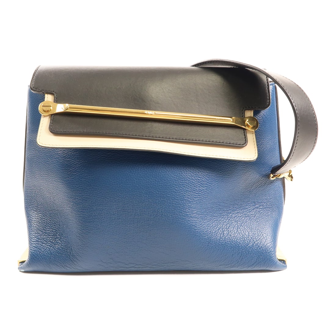 Chloe Cowhide Leather Shoulder Tote Shoulder Bag Shoulder Bag Blue Black Blue Calfskin (cowhide) (1 of 12)