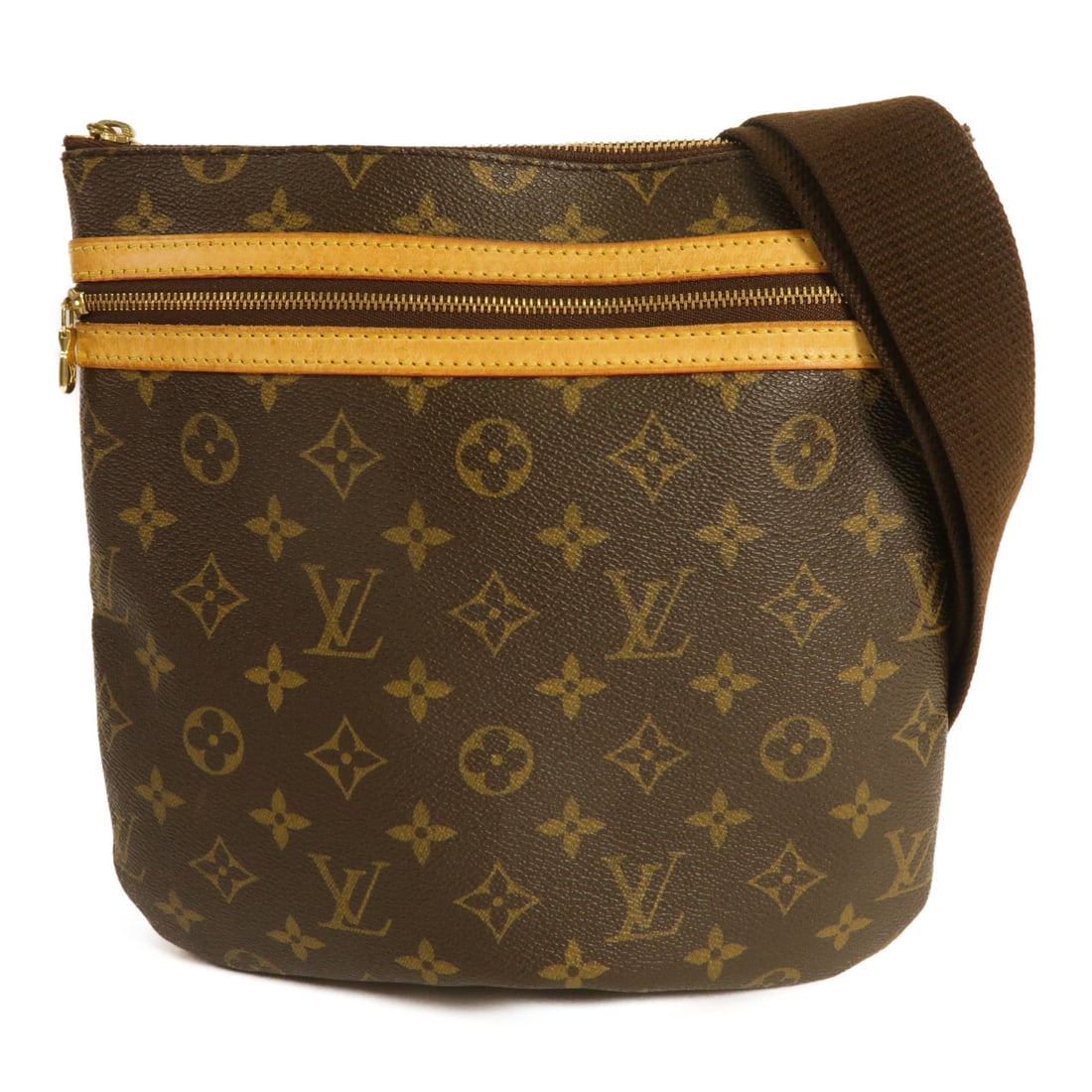 LOUIS VUITTON Monogram Pochette Bosphore Gold Shoulder Back Bag Palm Color Brown Shoulder Bag M40: Item Name: LOUIS VUITTON Monogram Pochette Bosphore Gold Shoulder Back Bag Palm Color Brown Shoulder Bag M40 Brand: LOUIS VUITTON Model No.: M40044 Size: x W:25cmH:26cm x D:1.5cm(W:9.8 inch x H:10.2 i