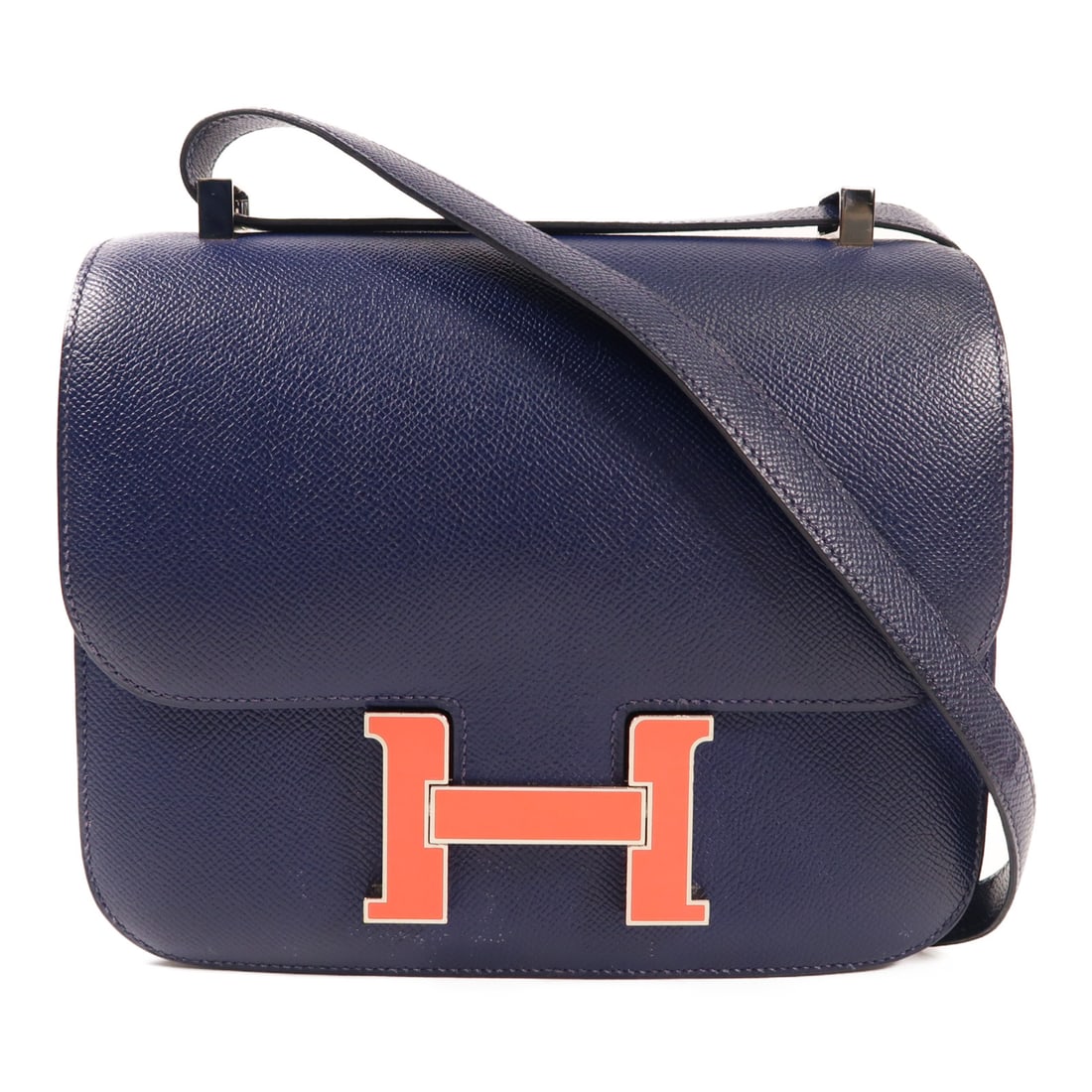 HERMES Epsom Leather Constance 24 Silver Shoulder Bag Bleu Sapair Shoulder Bag Blue saphir Blue Blu (1 of 15)