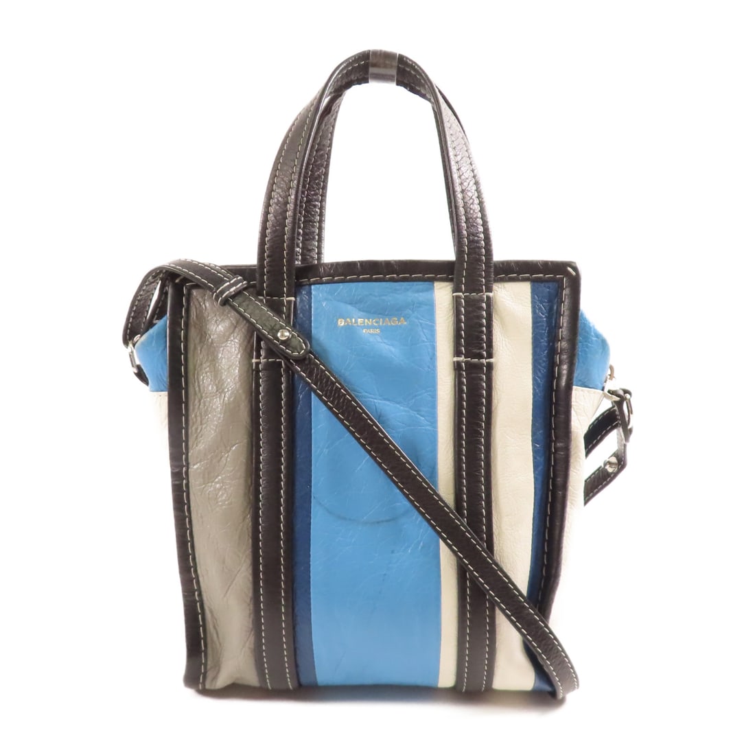 BALENCIAGA Cowhide Leather Bazzaar XS Ginpaku Hand-Handed Shoulder and Back Bag 2wayShoulder Ba (1 of 18)