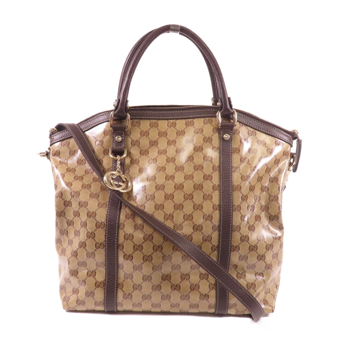 GUCCI PVC 2 Way Shoulder Bag Hand-Handed Bag for Shoulders and Backs 2wayShoulder Bag Brown B (1 of 14)