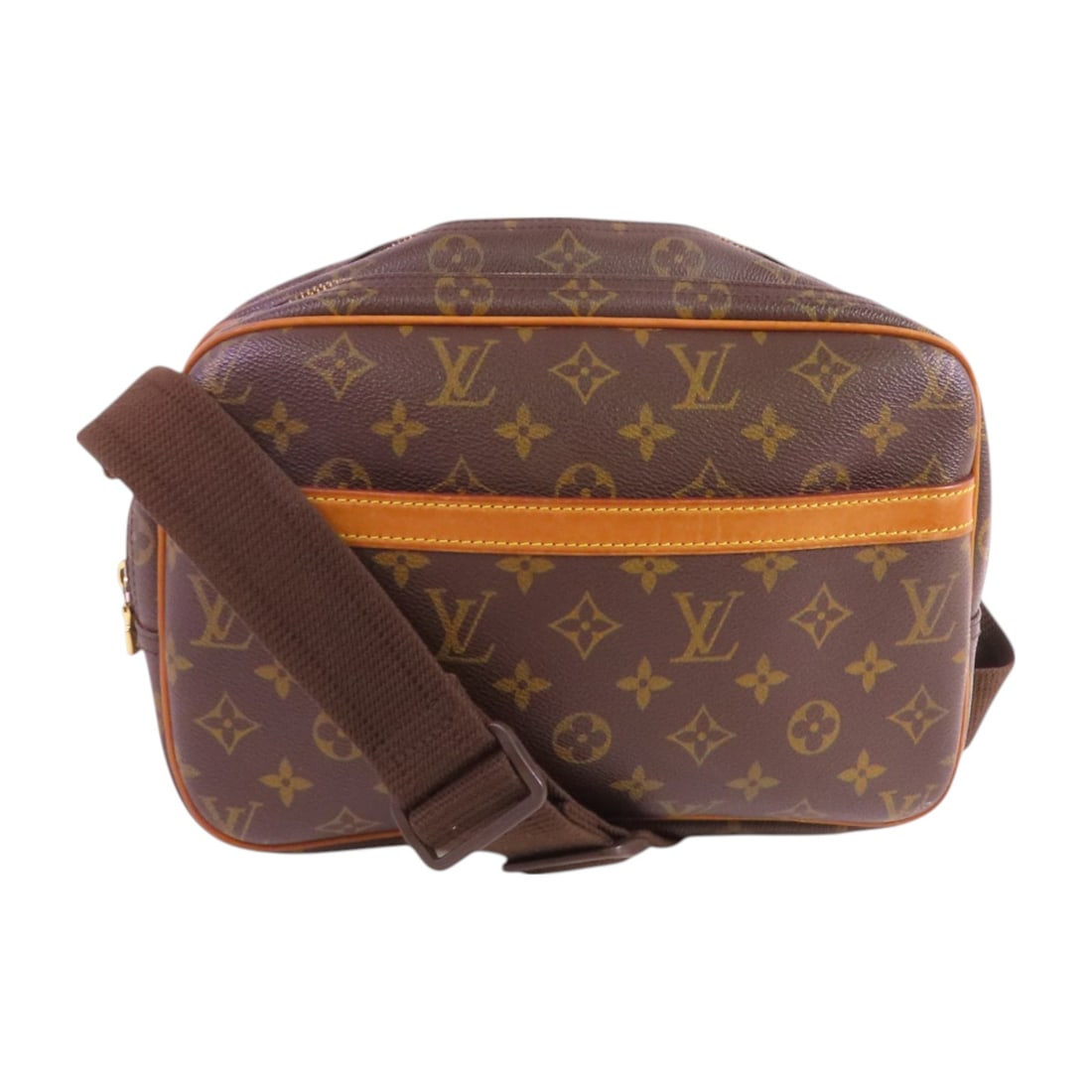 LOUIS VUITTON Monogram Reporter PM Jinxian Shoulder Back Bag Brown Shoulder Bag M45254: Item Name: LOUIS VUITTON Monogram Reporter PM Jinxian Shoulder Back Bag Brown Shoulder Bag M45254 Brand: LOUIS VUITTON Model No.: M45254 Size: x W:29cmH:23cm x D:14cm(W:11.4 inch x H:9.1 inch x D:5.5
