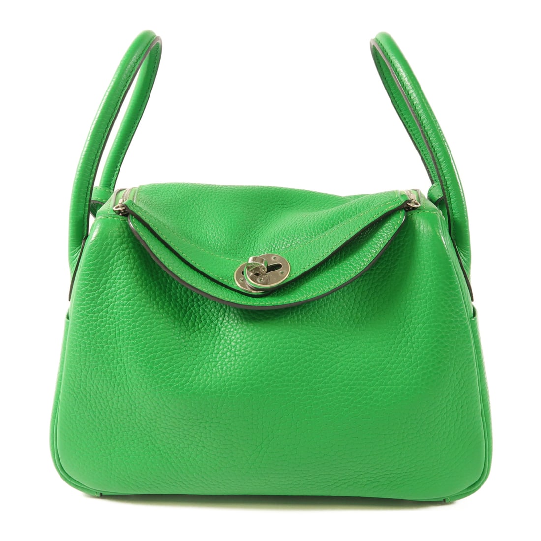 HERMES Clemence Leather Lindy 26 Hand-Turn Shoulder Bag Green 2wayShoulder Bag Green Green Taurillon (1 of 14)