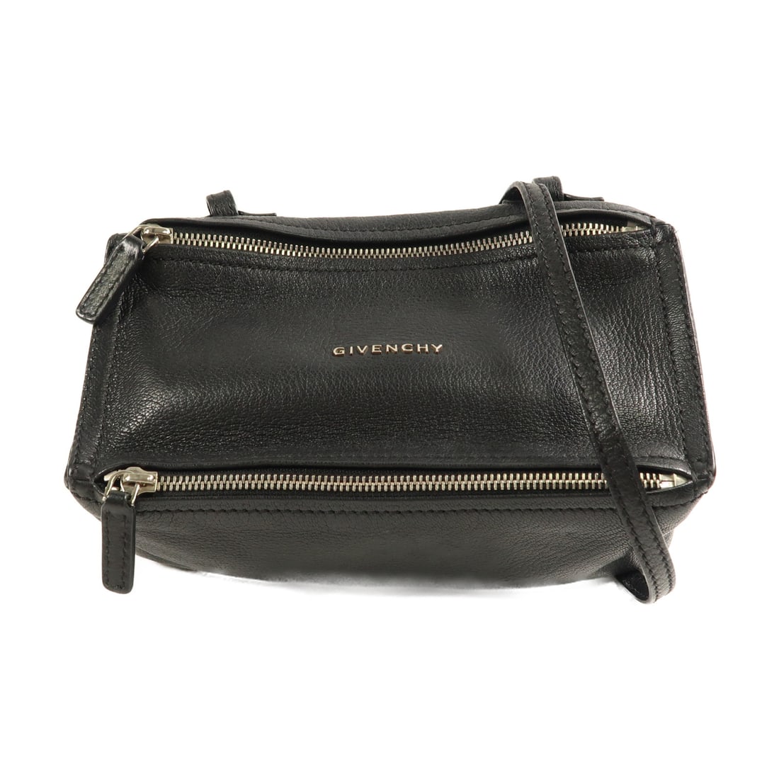 GIVENCHY Cowhide Leather Shoulder Bag Silver Shoulder Bag Shoulder Bag Black Black Calfskin (1 of 17)