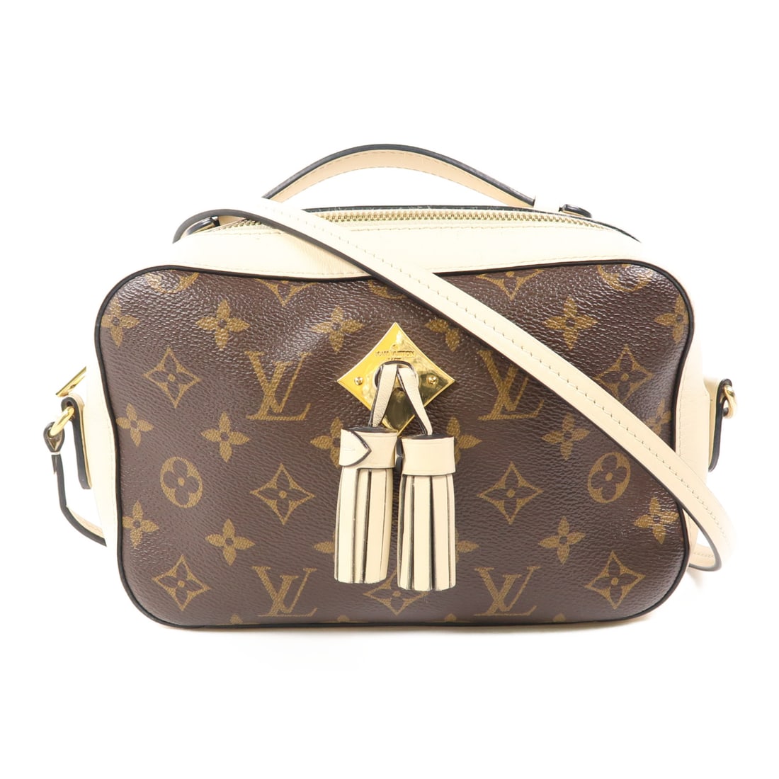 LOUIS VUITTON Monogram Saintonge Hand-Handed Bag for Shoulders and Backs Brown White 2wayShou (1 of 19)
