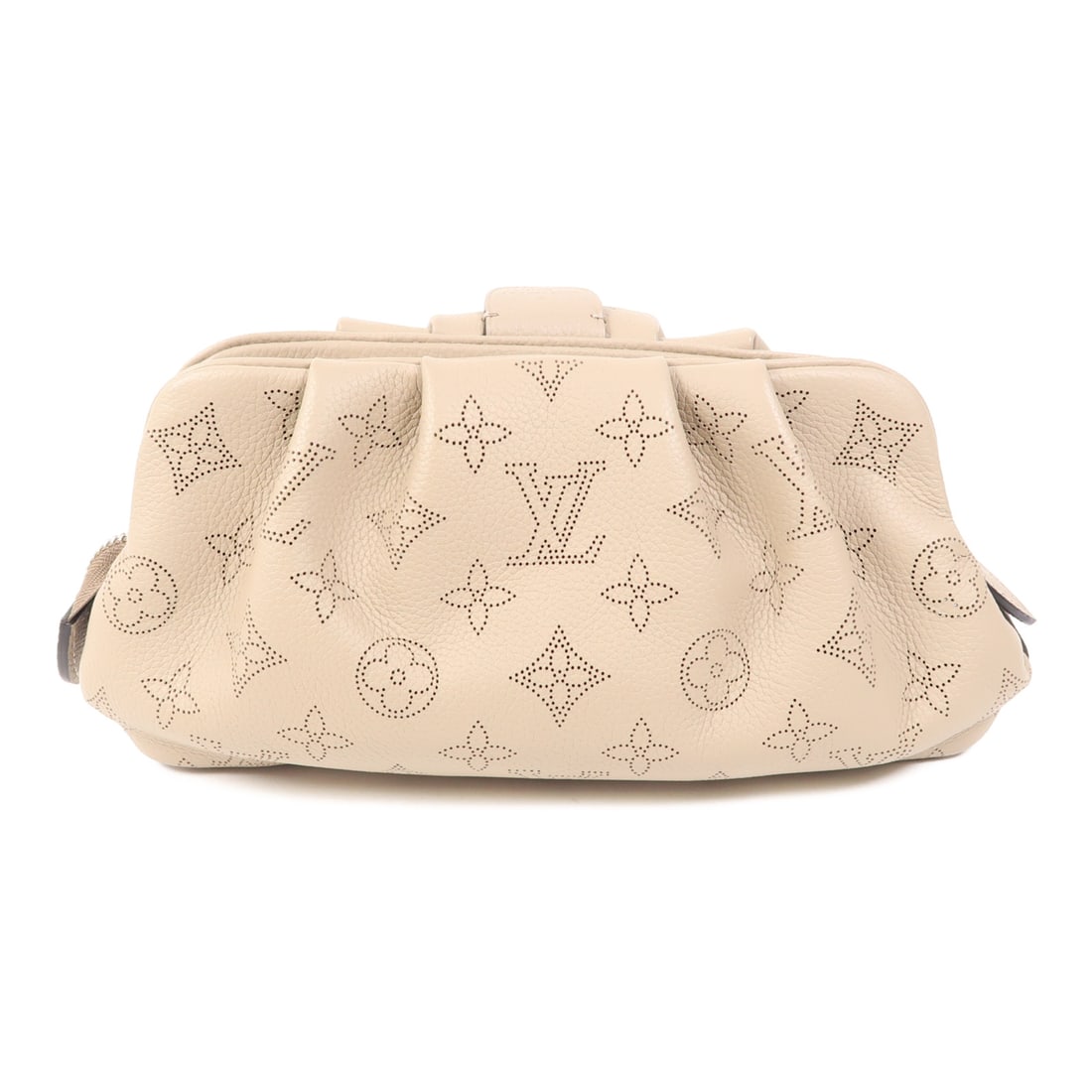 LOUIS VUITTON Monogram Mahina Scala Mini Pouch Silver Shoulder Back Bag Brown Calet Shoulder Bag: Item Name: LOUIS VUITTON Monogram Mahina Scala Mini Pouch Silver Shoulder Back Bag Brown Calet Shoulder Bag Brand: LOUIS VUITTON Model No.: M80308 Size: x W:25cmH:12cm x D:5cm(W:9.8 inch x H:4.7 inch