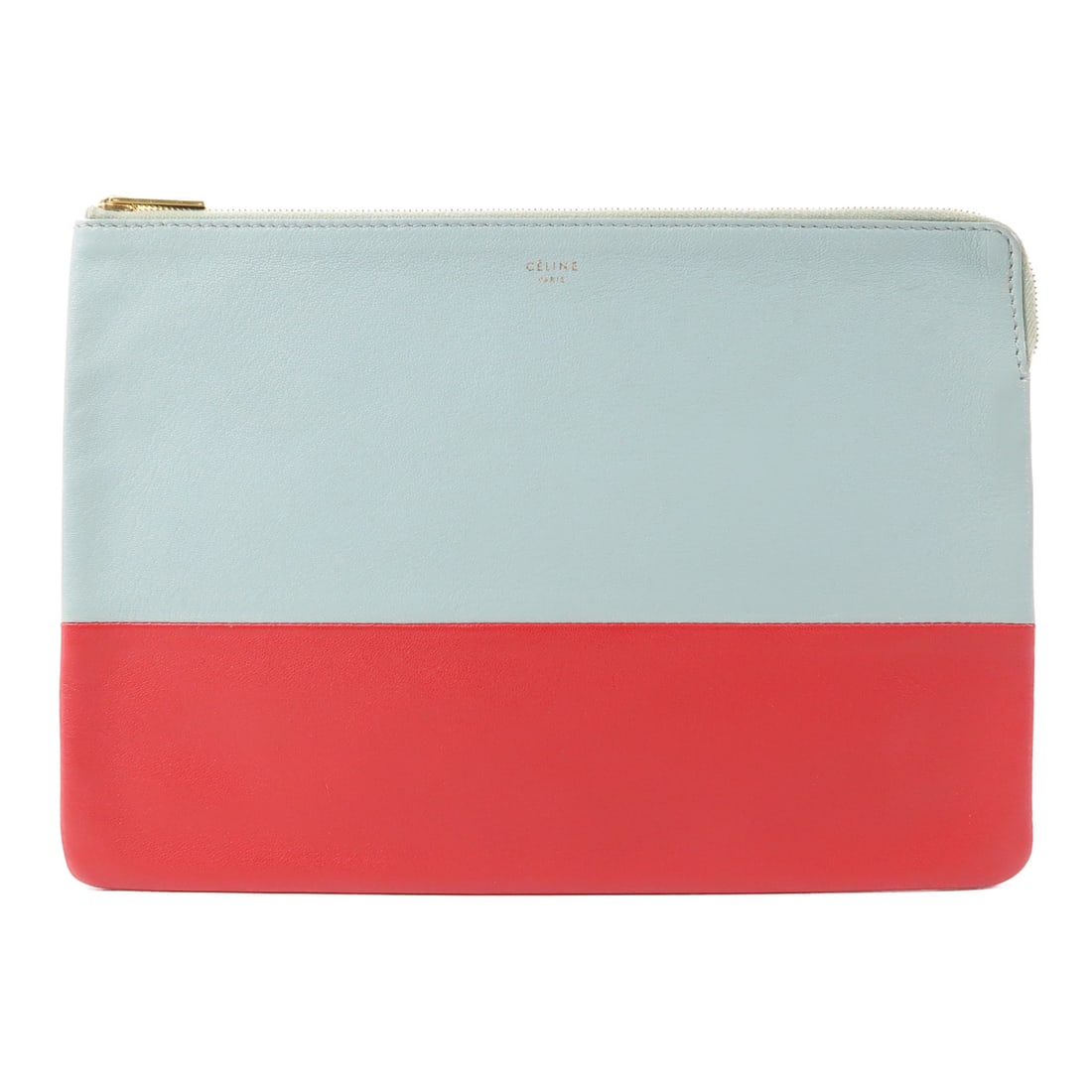 CELINE Cowhide leather pouch gold pouch business bag clutch bag Blue Red Blue/Red Calfskin (cowh (1 of 11)